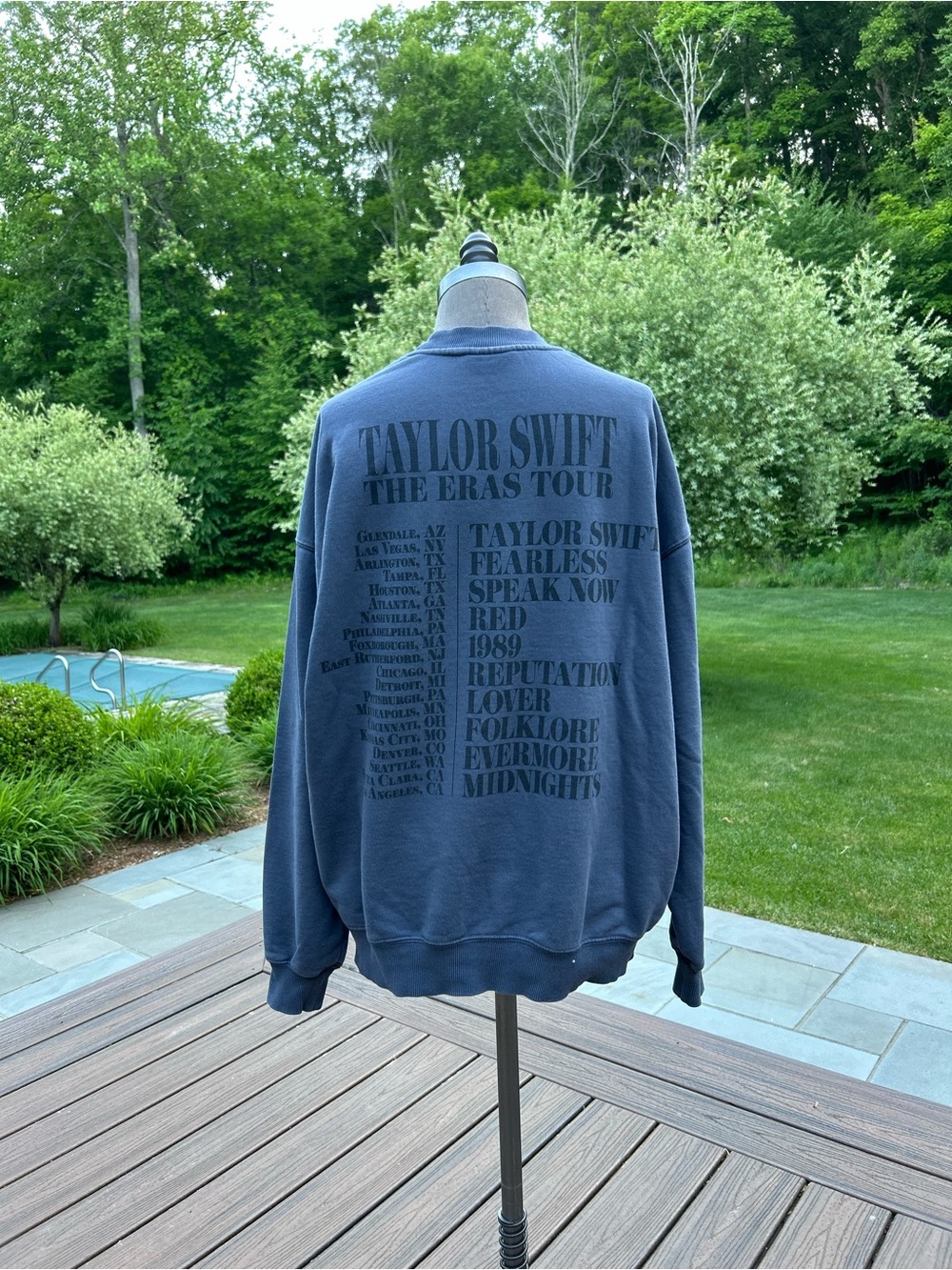 Official Taylor Swift The Eras Tour Blue Crewneck Sweater